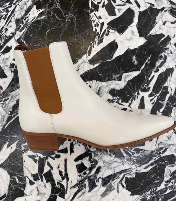 Handmade Mens White Leather Classic Chelsea Boots, Men RebelsMarket