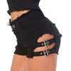 punk Summer high waist denim shorts ripped edges,side buttons,beach pants Punk Summer High Waist Denim Shorts Ripped Edges,side Buttons,beach Pants