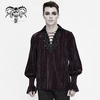 Gothic Embroidered Bishop Sleeve Dark Red Shirt Gothic Embroidered Bishop Sleeve Dark Red Shirt