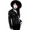 Tiberio Dark Side Iron Moon Studded Heavy Faux Leather Gothic Biker Jacket Tiberio Dark Side Iron Moon Studded Heavy Faux Leather Gothic Biker Jacket