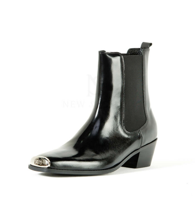 Squared Steel Toe High Heel Leather Boots 603 RebelsMarket