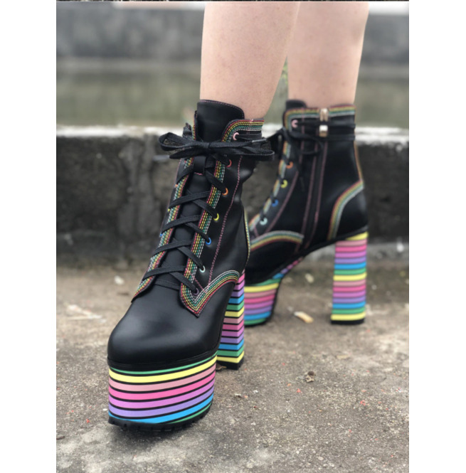 platform boots rainbow