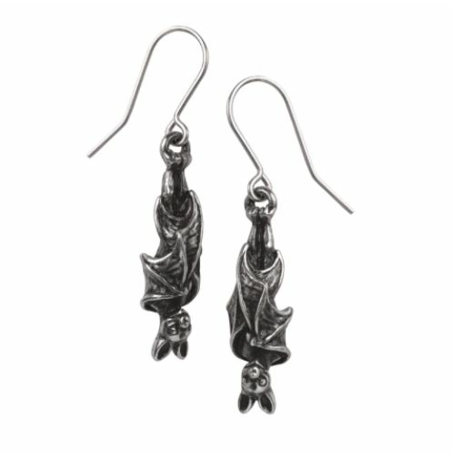 Gothic Hanging Bat Earrings RebelsMarket
