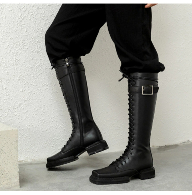 genuine leather knee high boots