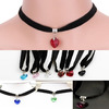 Gothic Black Velvet Collar Crystal Heart Choker Pendant Necklaces Gothic Black Velvet Collar Crystal Heart Choker Pendant Necklaces