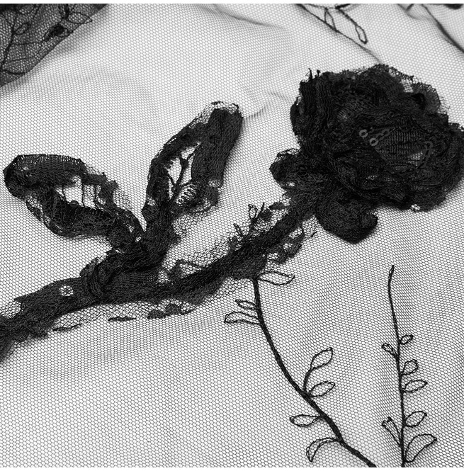 Black Gothic Embroidered Hooded Long Coat Punk Rave RebelsMarket