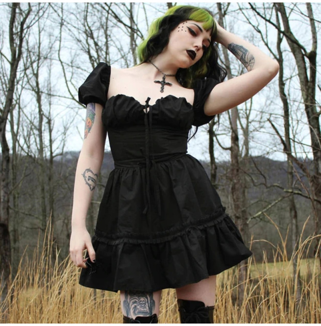 gothic mini dress