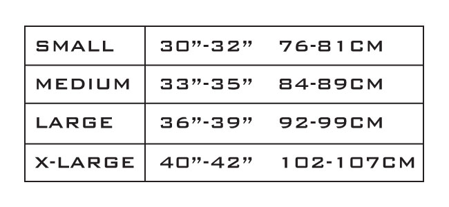 Size chart 2016