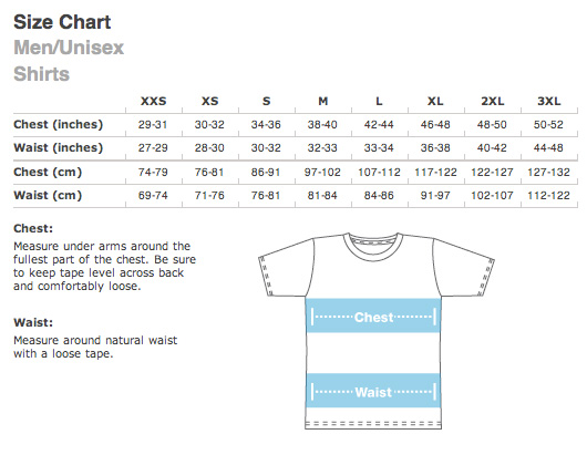 Aa size chart all
