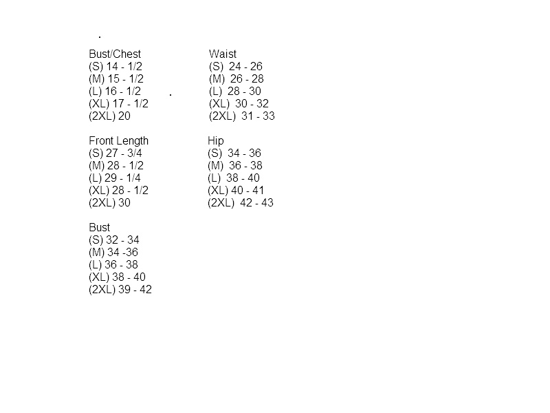 Size chart