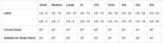 Size chart
