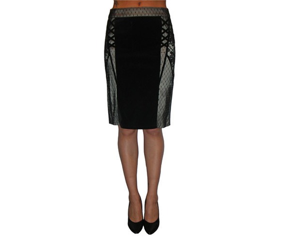 Tripp nude lace knee length skirt skirts 2