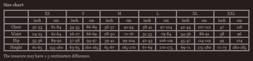 Size chart