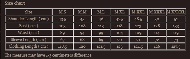 Size chart 8
