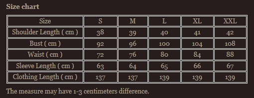 Size chart 1