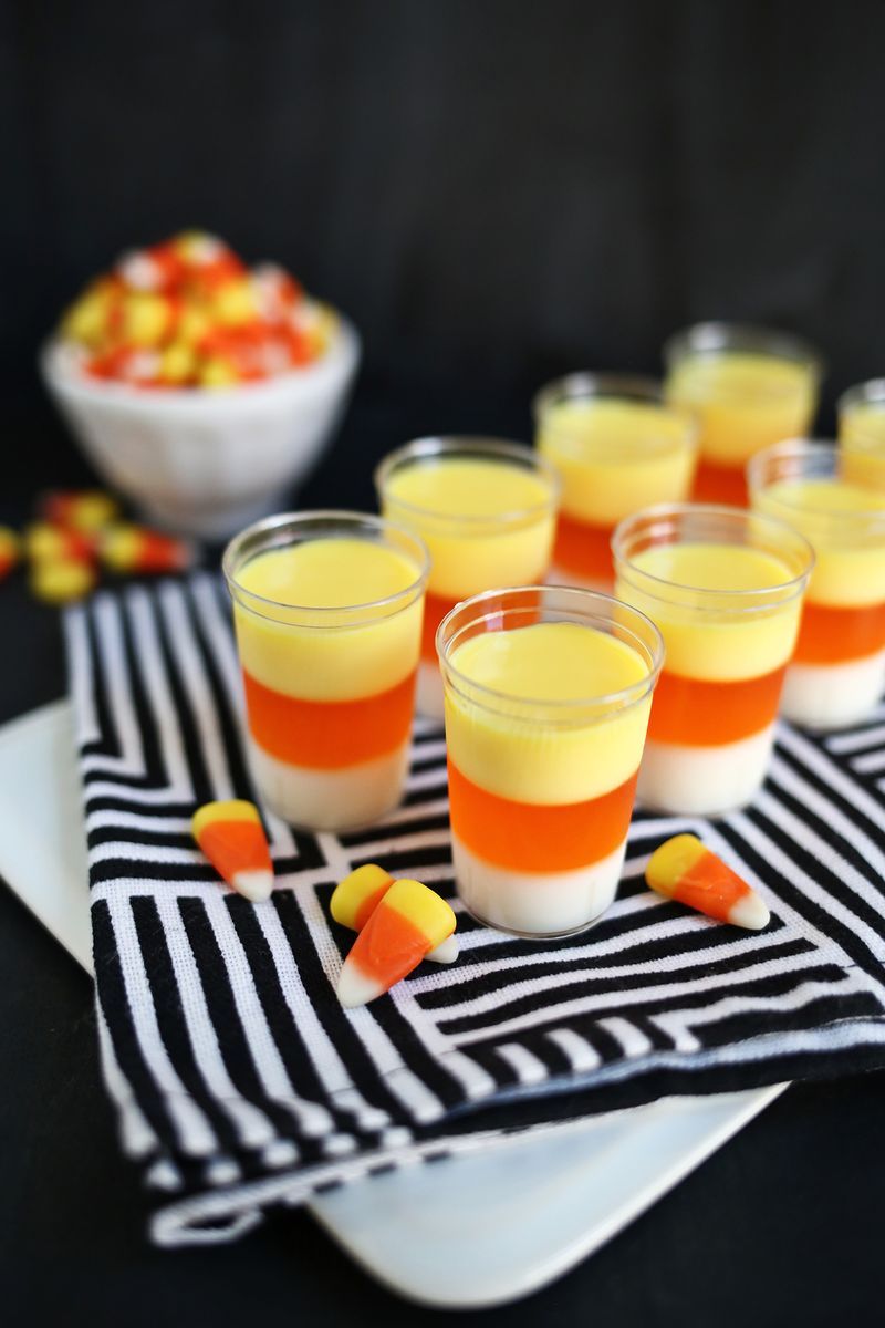 Candy corn halloween jello shots