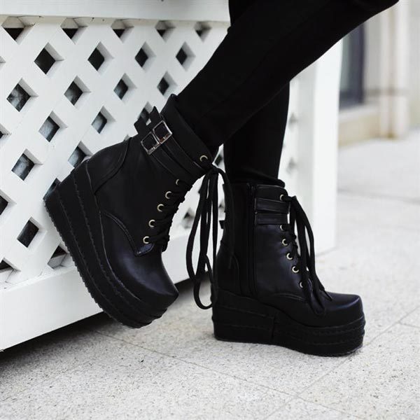 Edgy winter gothic boots