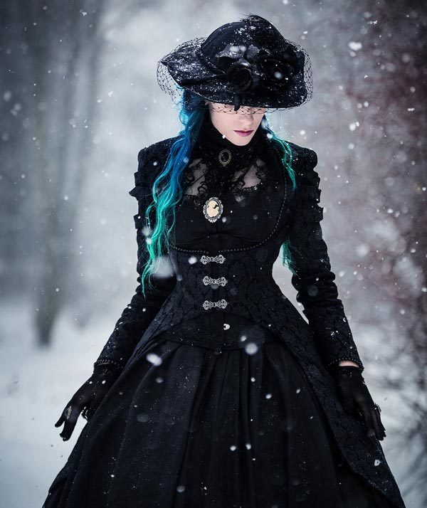Gothic Evening Dresses That Flatter a Smaller Bust: High Neckline