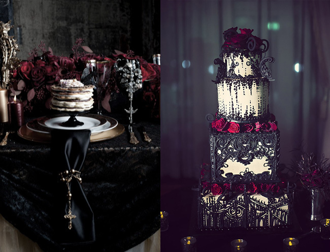 gothic wedding cake