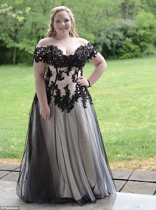 Plus size gothic lace prom dress