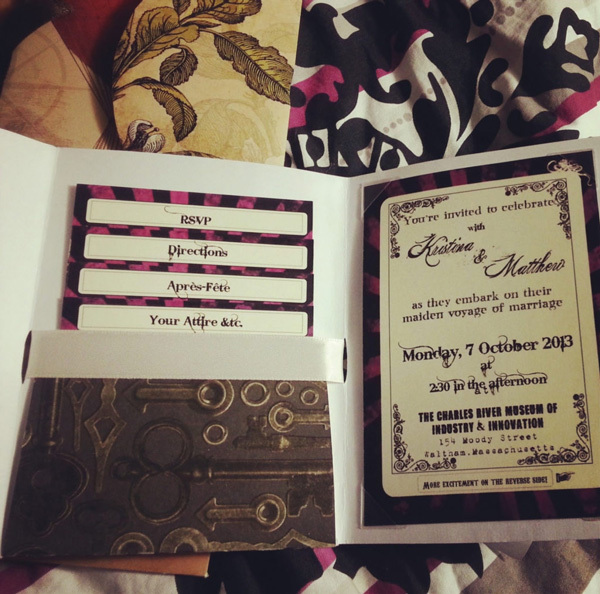 Awesome Favors For Your Steampunk Themed Wedding: Steampunk Invitations